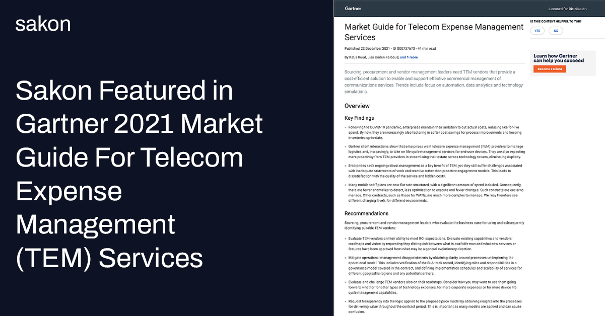 Blog_Sakon Featured in Gartner 2021 Market Guide For Telecom